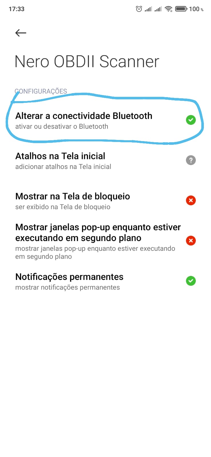 Permissões necessárias 2